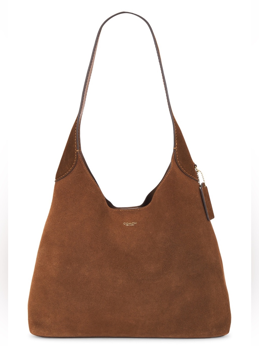 COACH | Brooklyn 34 Suede Shoulder Bag in Warm Brown